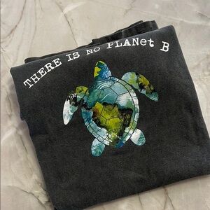 Graphic Turtle Print Black T-Shirt